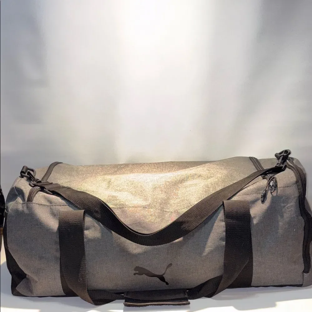 Puma Black and Gray Duffel Bag